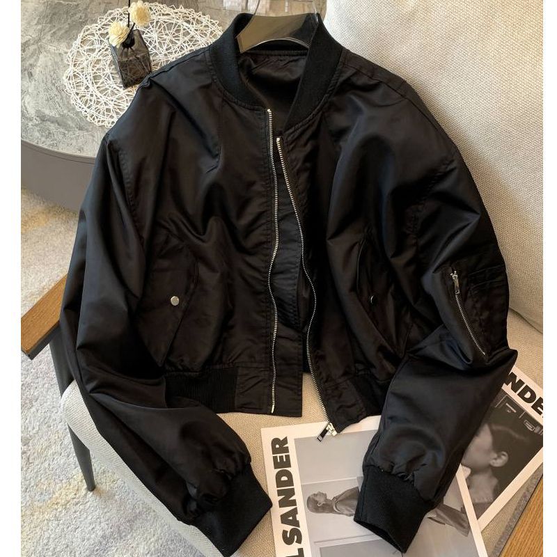 Damen modische Bomberjacke mit praktischen Taschen Drune