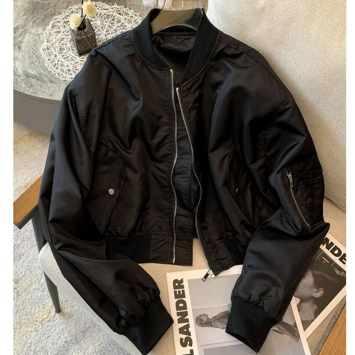 Damen modische Bomberjacke mit praktischen Taschen Drune