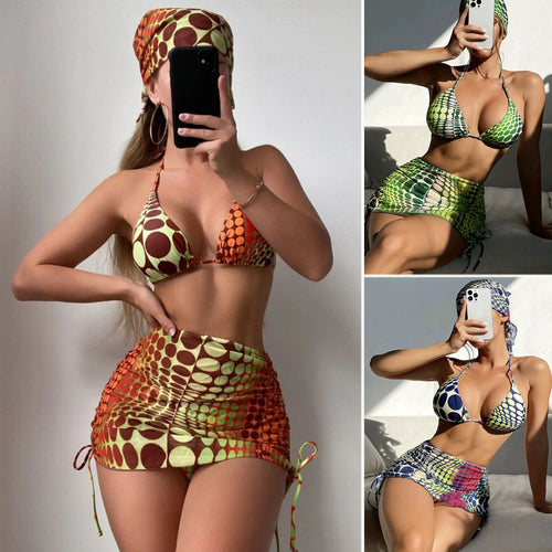 Damen Triangel-Bikini mit Rock Drune