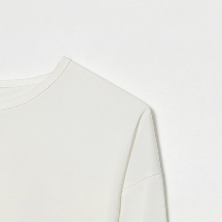 Damen Langarmshirt mit asymmetrischem Saum und Spitzenbesatz Drune