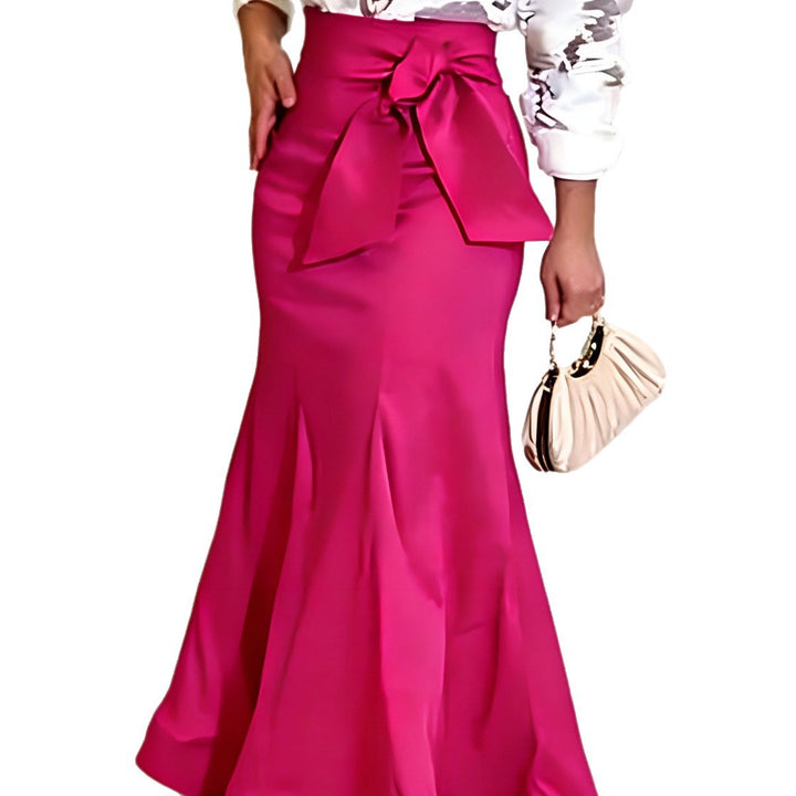 Damen Eleganter Maxi-Rock mit voluminösem Schleifenakzent Drune