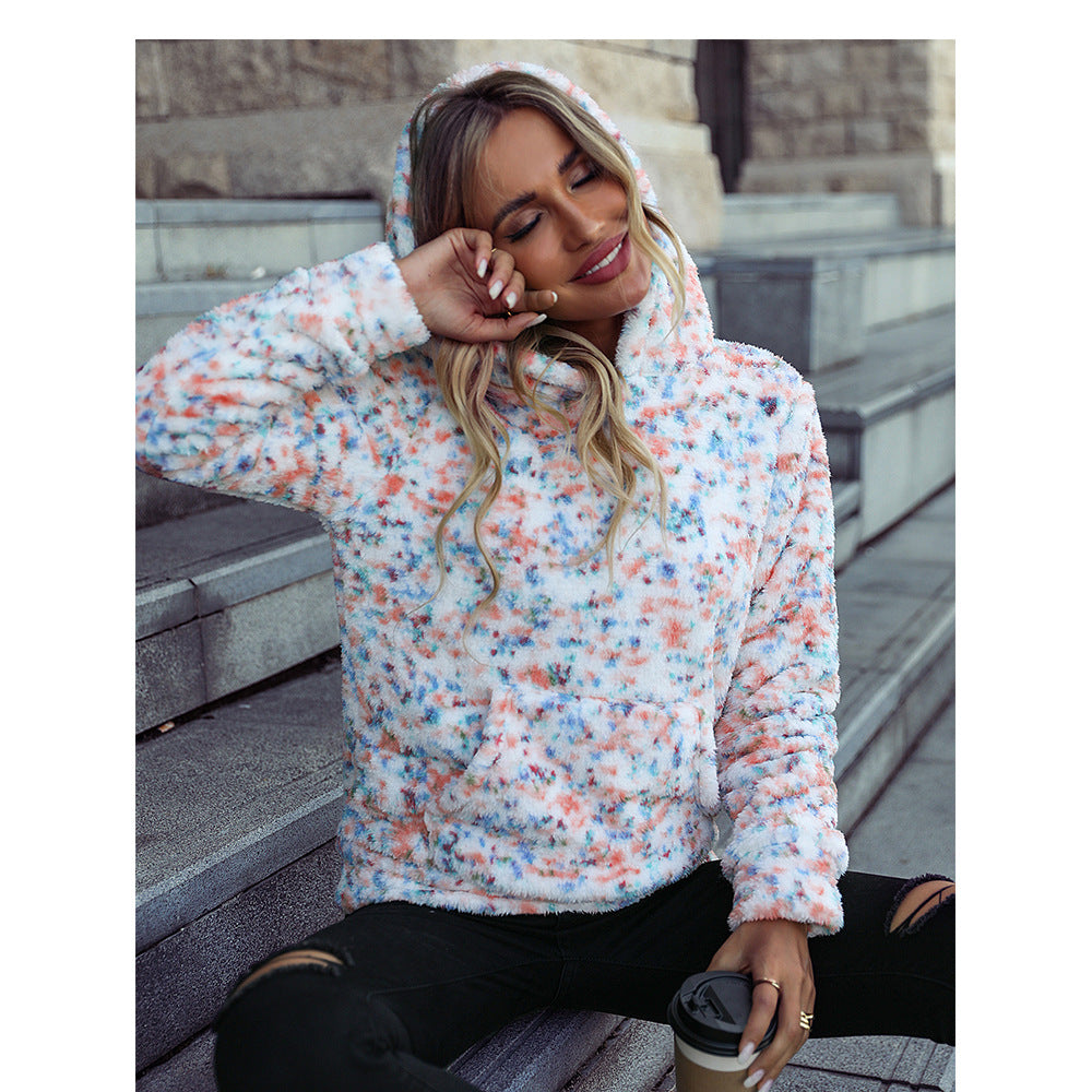 Damen Fleece-Pullover mit Kapuze Drune