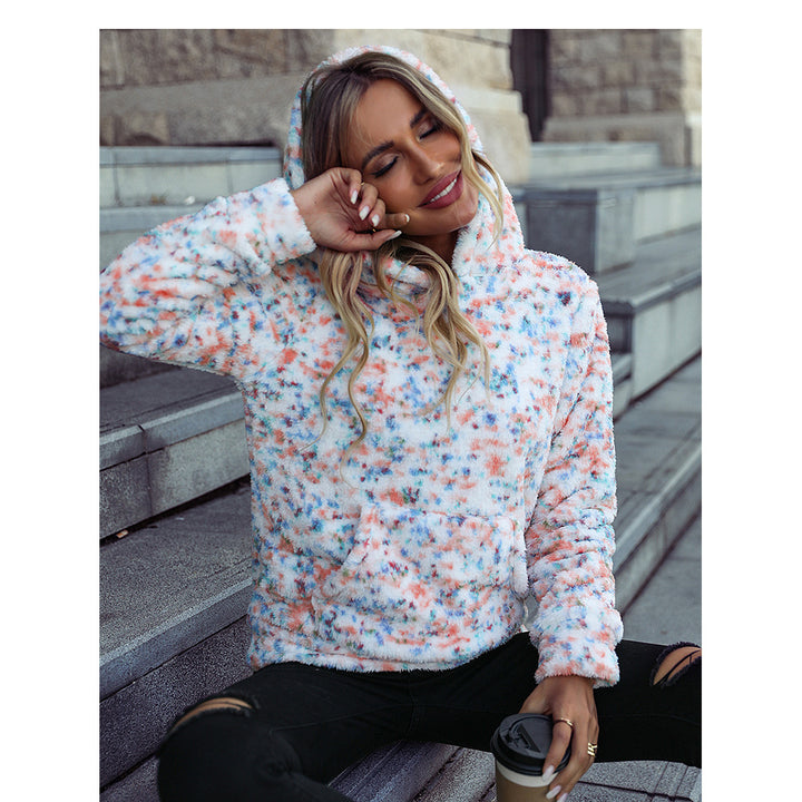 Damen Fleece-Pullover mit Kapuze Drune