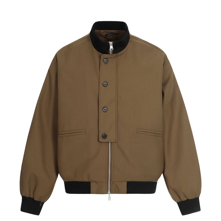 Unisex Kurze Boxy‑Bomberjacke mit verdeckter Reißverschluss‑Front und hohem Rippkragen Drune