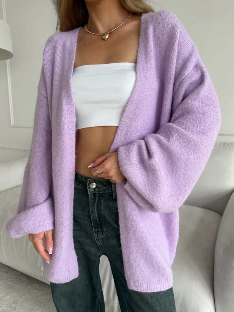 Damen Flauschiger Oversized Cardigan Drune