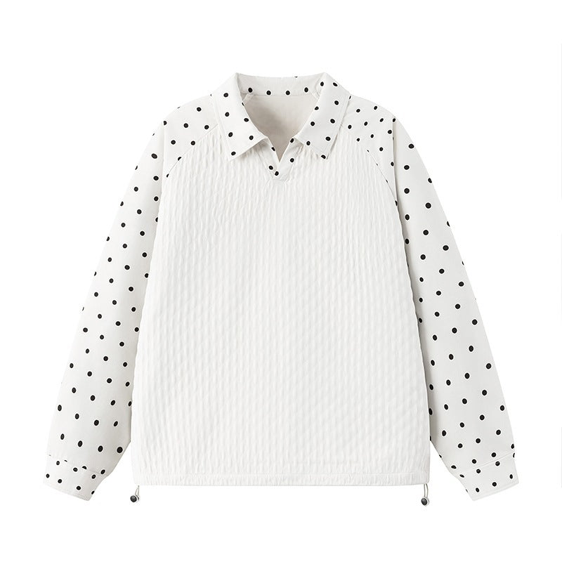 Damen Sportliche Poloshirt mit Punktedesign Drune
