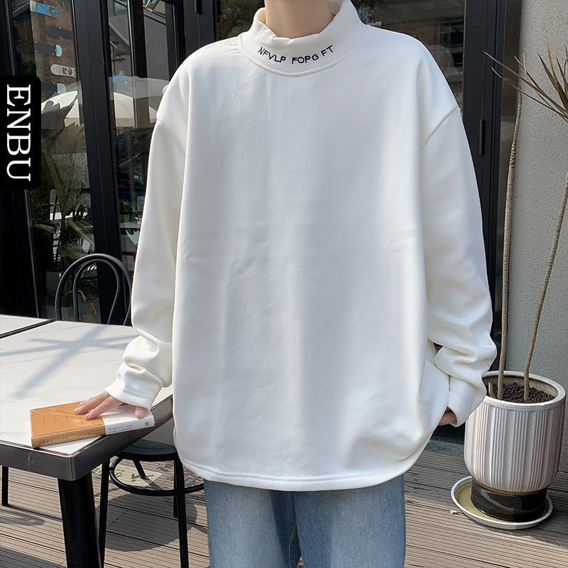 Herren Oversized Stehkragen-Sweatshirt aus Baumwoll-Mix mit Drop-Shoulder Drune