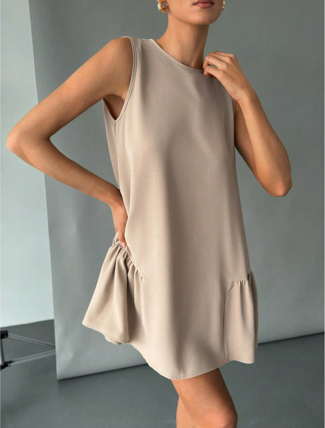 Damen luftiges Sommerkleid mit Rüschensaum Drune