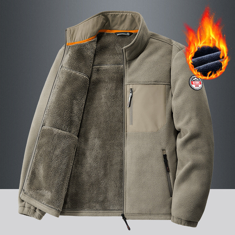 Herren Wärmende Fleecejacke mit hohem Kragen Drune