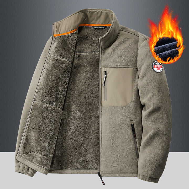 Herren Wärmende Fleecejacke mit hohem Kragen Drune