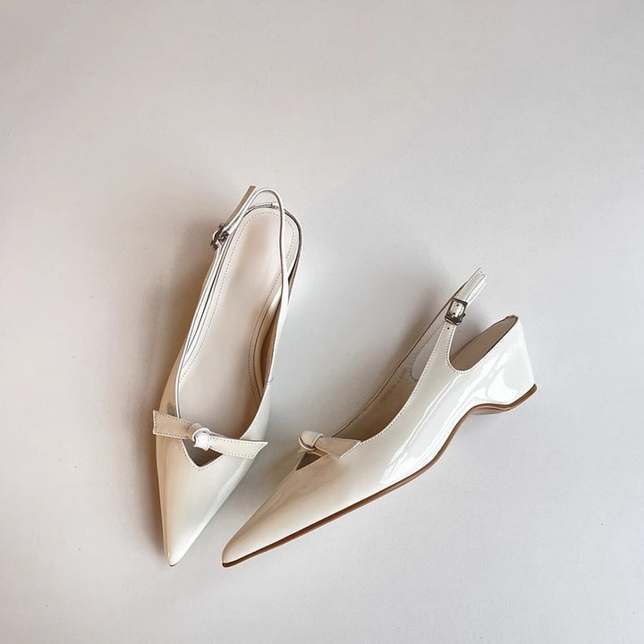 Damen Slingback Ballerinas mit spitzer Zehenpartie und dekorativem Bogen Drune