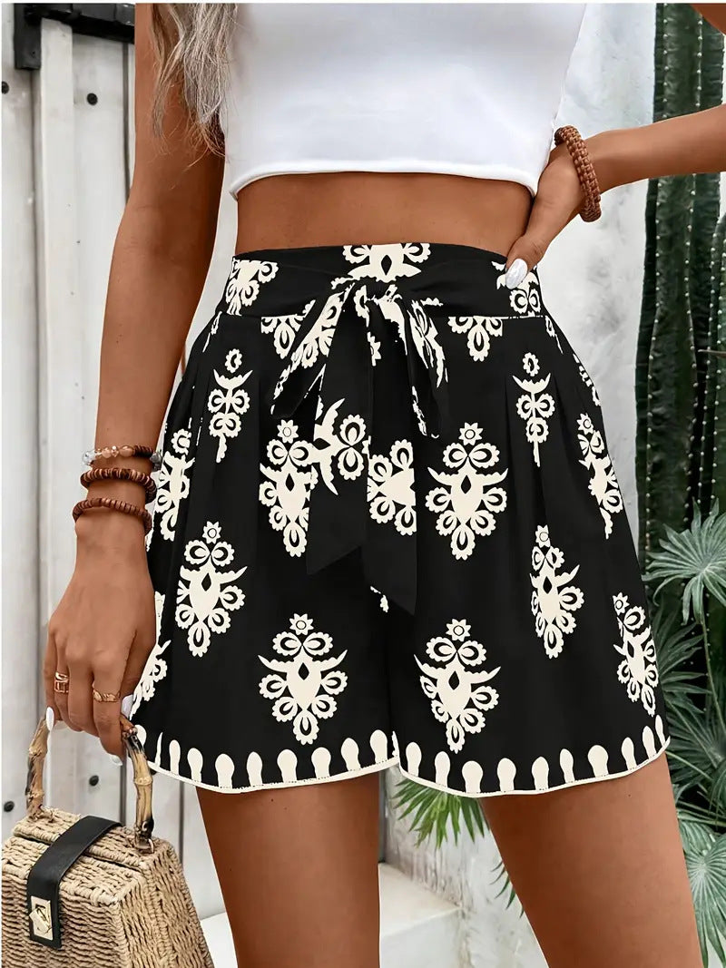 Damen Sommerliche Chino-Shorts mit Bindegürtel Drune