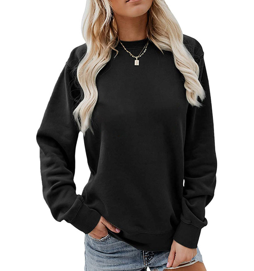Damen nan lässiges Oversize Sweatshirt mit Rundhalsausschnitt und weichem Baumwollfleece Drune