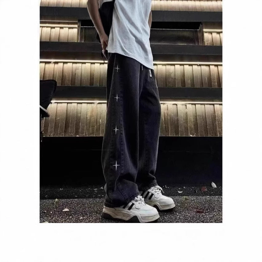 Damen Weitgeschnittene Jeanshose mit einzigartigem Design Drune