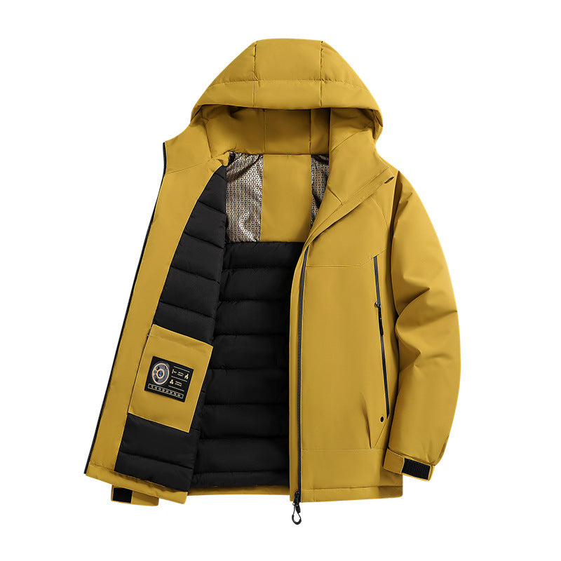 Herren Isolierte Softshell-Parka mit technischer Kapuze, winddichter Außenhülle und Innentaschen Drune
