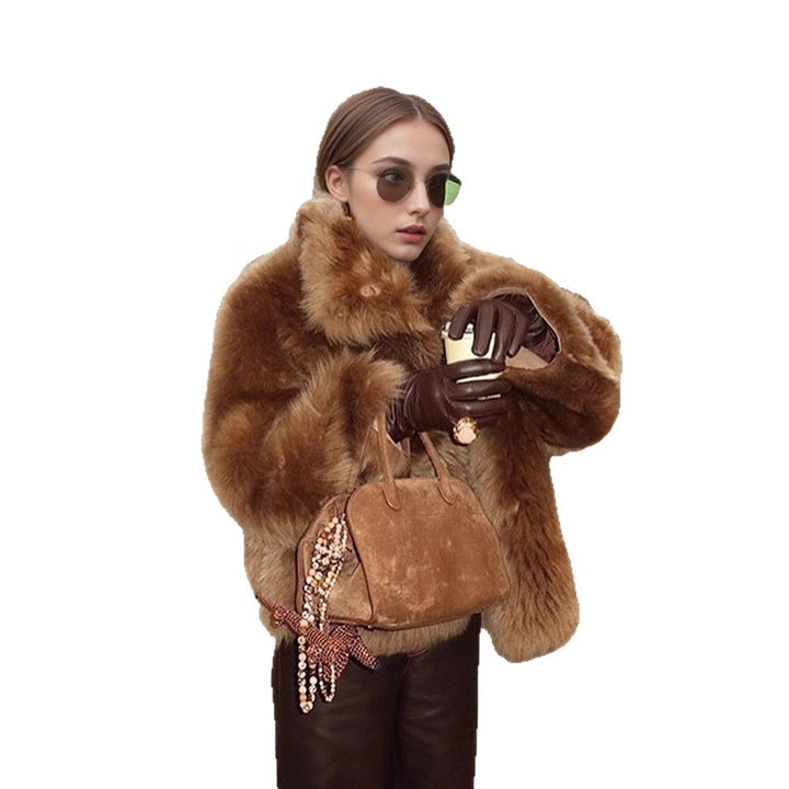 Damen Kurzjacke im Teddy‑Style mit voluminösem Schalkragen und soften Faux‑Fur‑Textur Drune