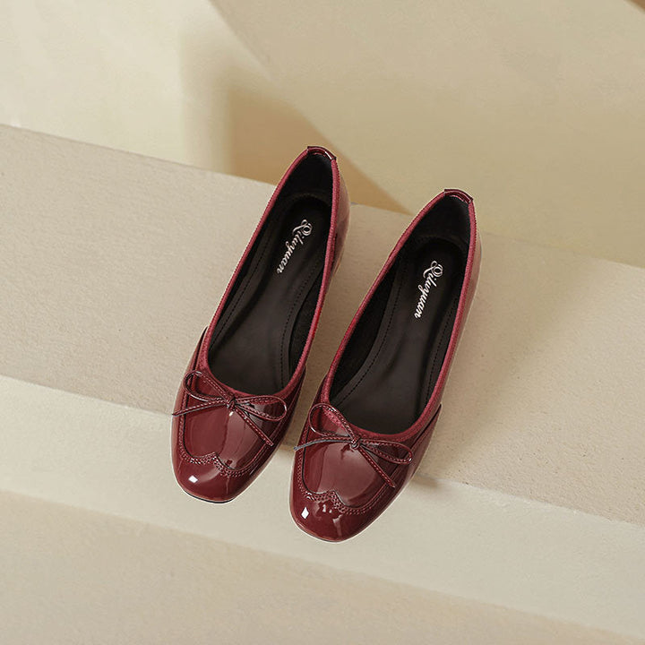 Damen elegante Ballerinas mit dekorativem Schleifendetail Drune