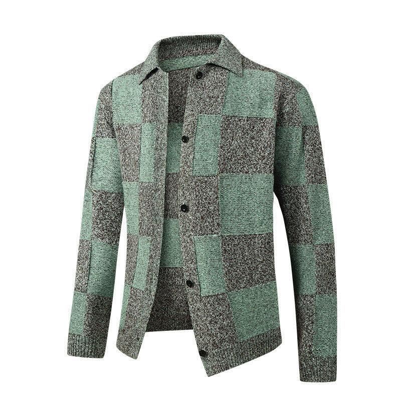 Damen Modische Karierte Strickjacke Drune