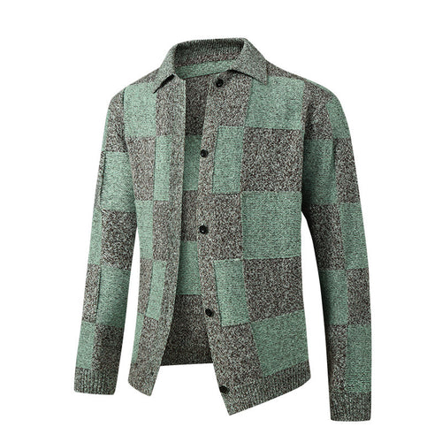 Damen Modische Karierte Strickjacke Drune