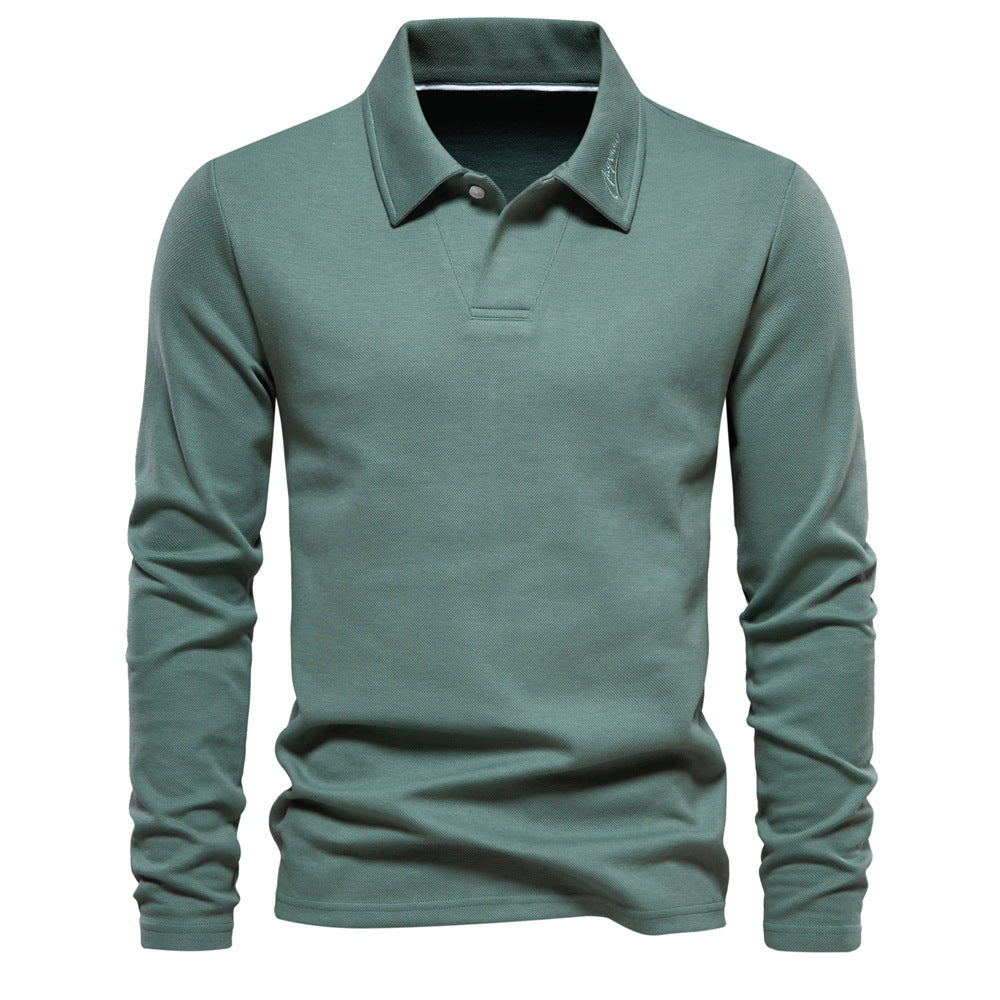 Herren Langarm Poloshirt mit intensivem Struktur-Design und klassischem Kragen Drune