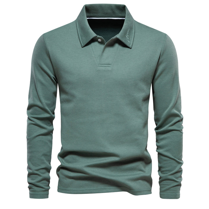 Herren Langarm Poloshirt mit intensivem Struktur-Design und klassischem Kragen Drune