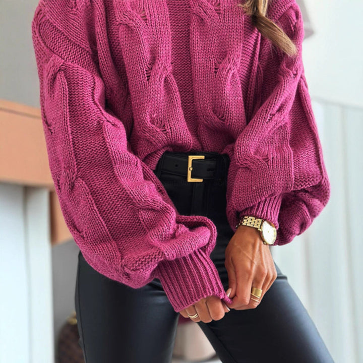 Damen Strickpullover mit Kabelmuster und Oversized-Schnitt Drune