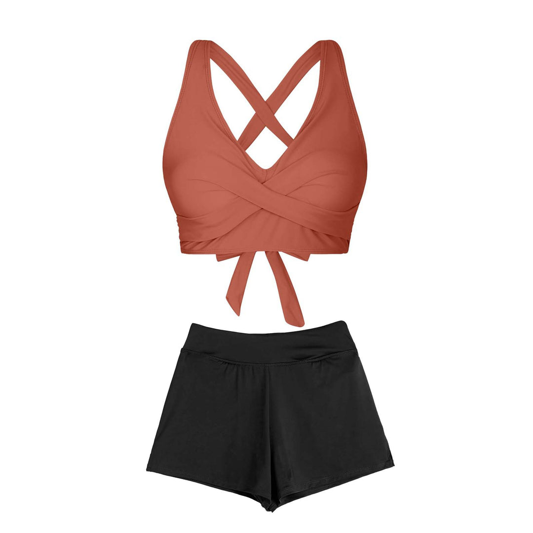 Damen Zweiteiliger Badeanzug mit floralem Design Drune