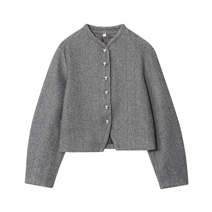 Damen modische Kurzjacke mit eleganter Knopfleiste Drune