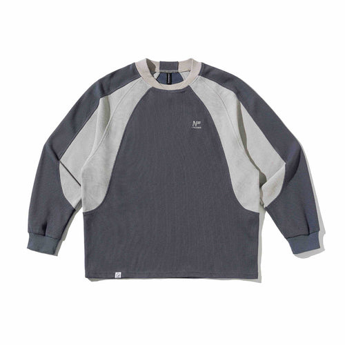 Herren Waffelstruktur-Sweatshirt mit Raglanärmeln und kontrastierenden Einsätzen Drune