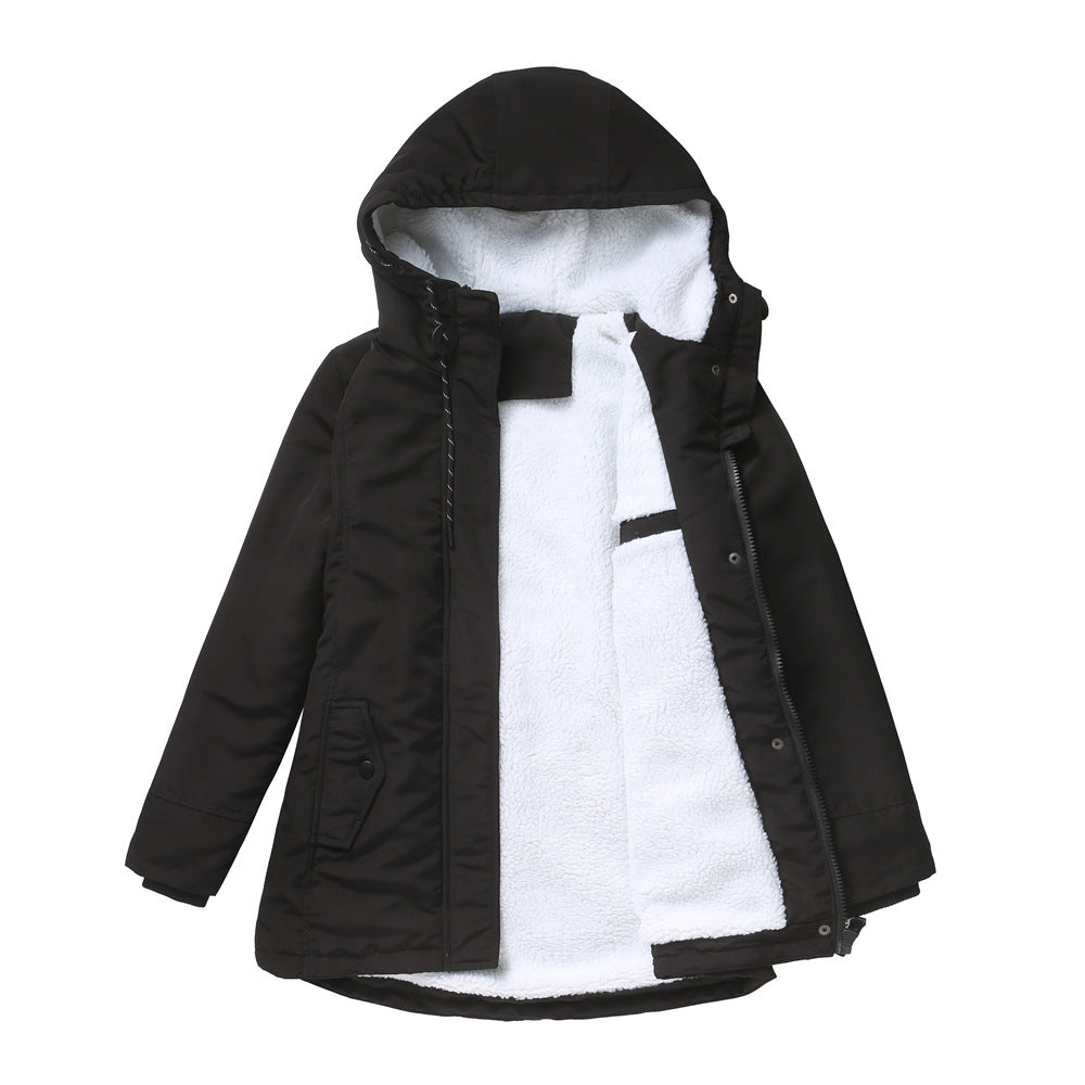 Damen nan gefütterte Winterparka mit Teddyfleece Innenfutter und Kapuze Drune