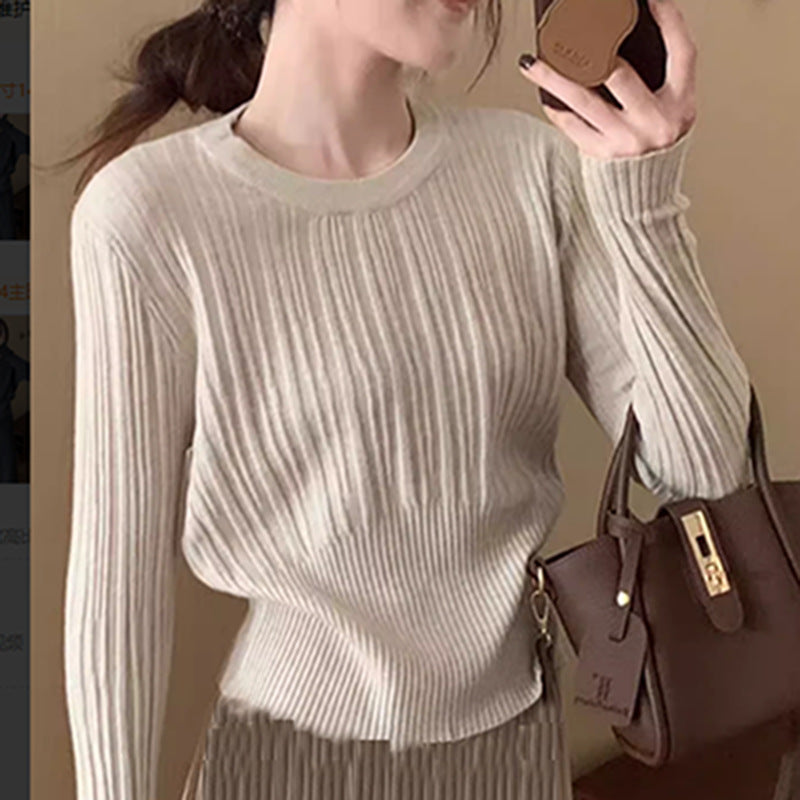 Damen Elegantes Plissee Maxikleid mit Strickpullover Drune