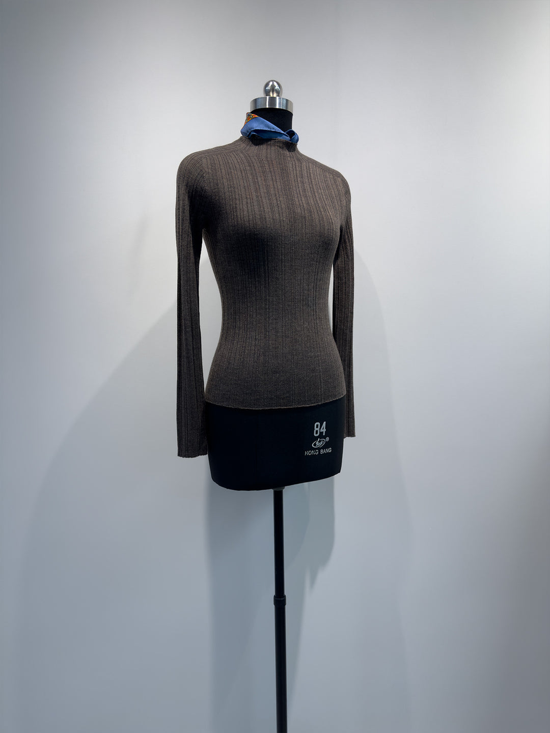 Damen stilvoll gerippter Stehkragenpullover Drune