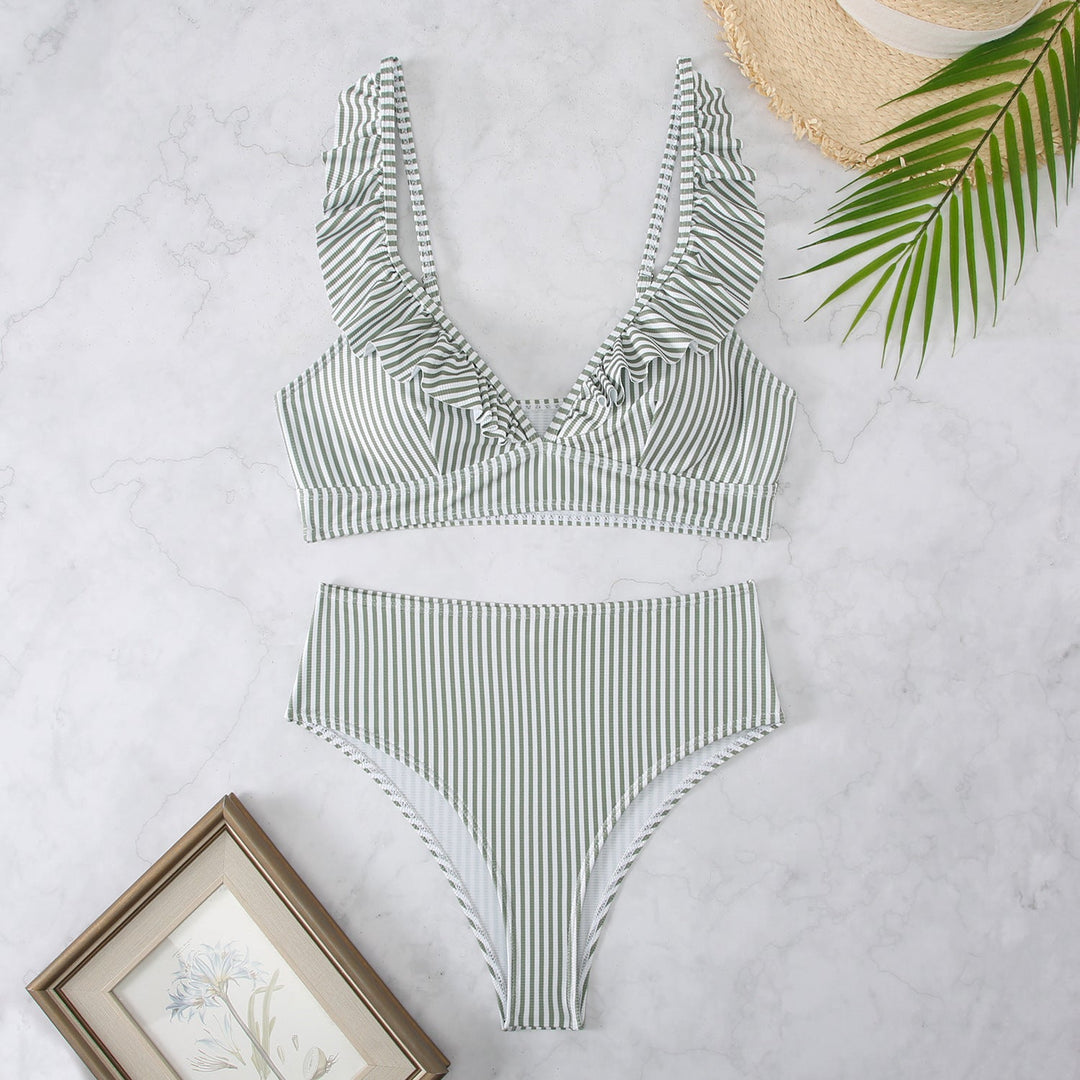 Damen Strand-Bikini mit verspielten Rüschen Drune