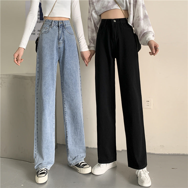 Damen Weit geschnittene Jeans mit hohem Bund Drune