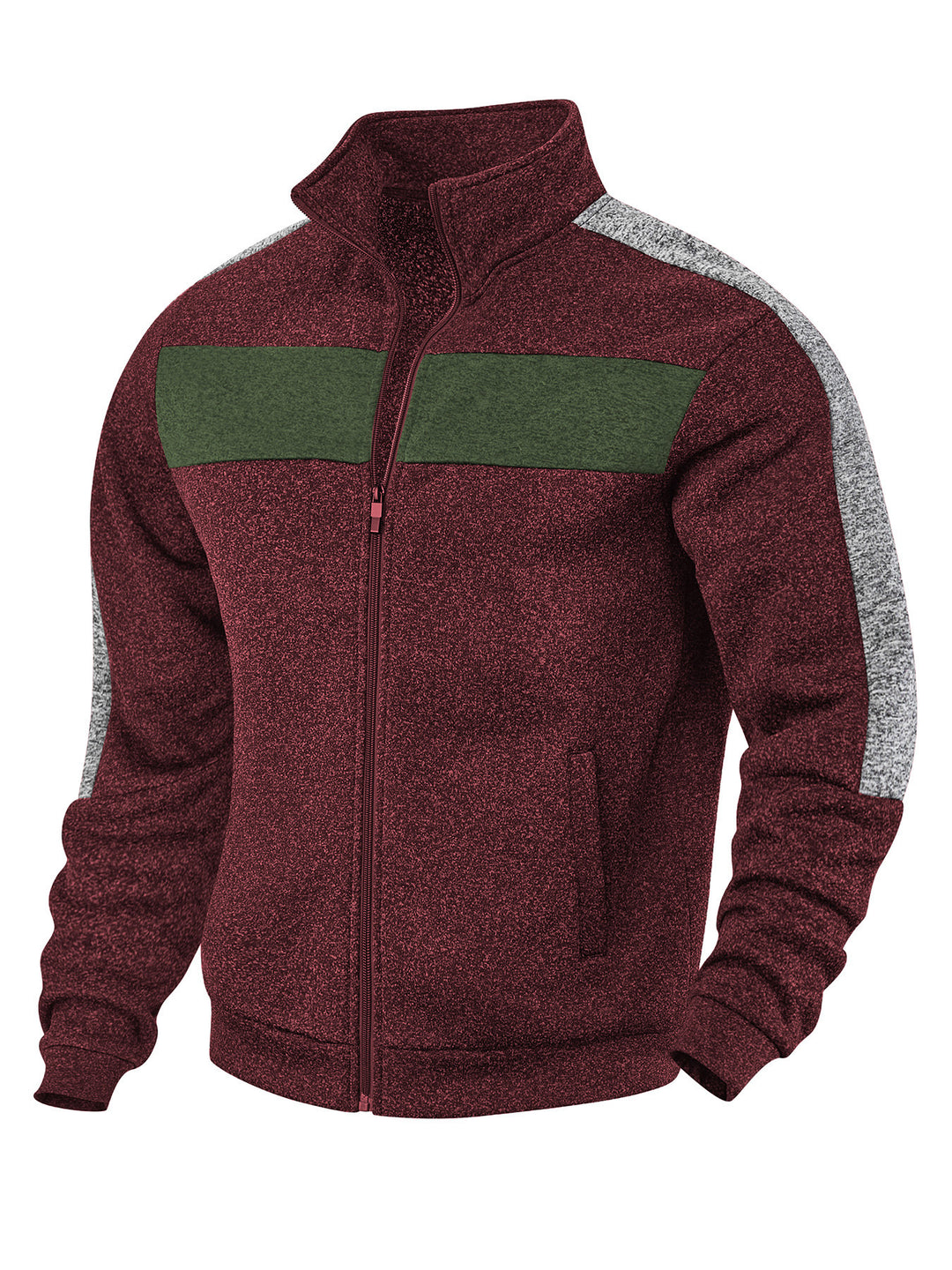 Herren Sportliche Fleecejacke mit hohem Kragen und reflektierenden Akzenten Drune