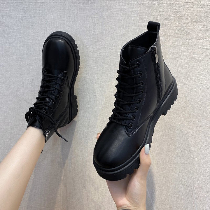 Damen modische Schnürstiefeletten mit robustem Profil Drune