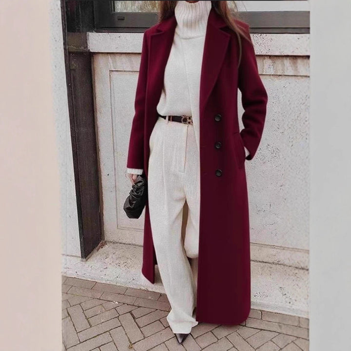 Damen eleganter und leichter Trenchcoat mit hohem Kragen und tailliertem Schnitt Drune