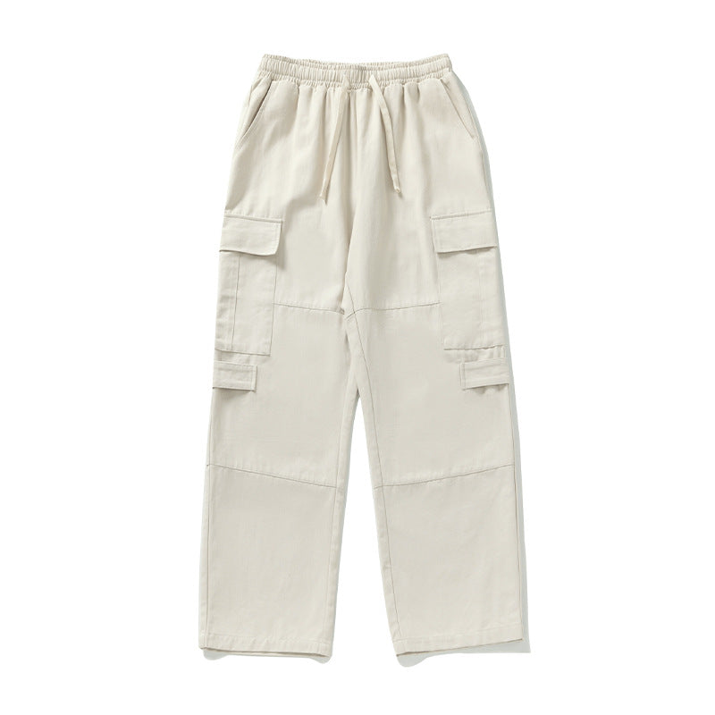 Unisex Weite Cargo-Hose mit elastischem Bund, Kordelzug und Mehrfach-Taschen Drune
