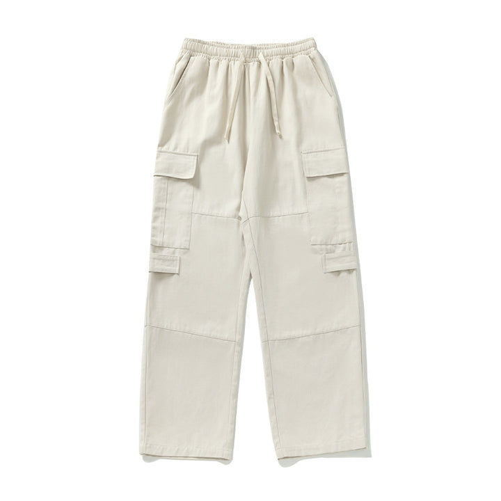 Unisex Weite Cargo-Hose mit elastischem Bund, Kordelzug und Mehrfach-Taschen Drune