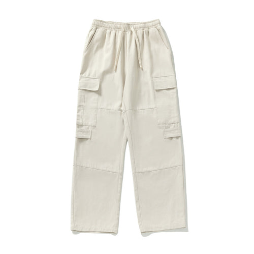 Unisex Weite Cargo-Hose mit elastischem Bund, Kordelzug und Mehrfach-Taschen Drune