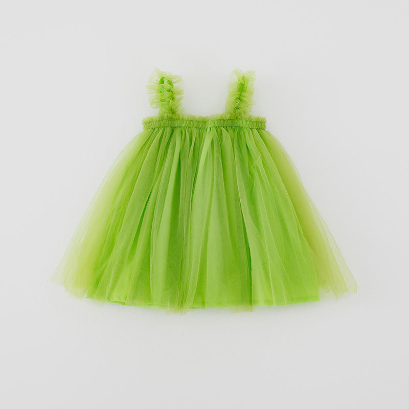 Mädchen Tüll Twirl Kleid mit Rüschen-Trägern Drune