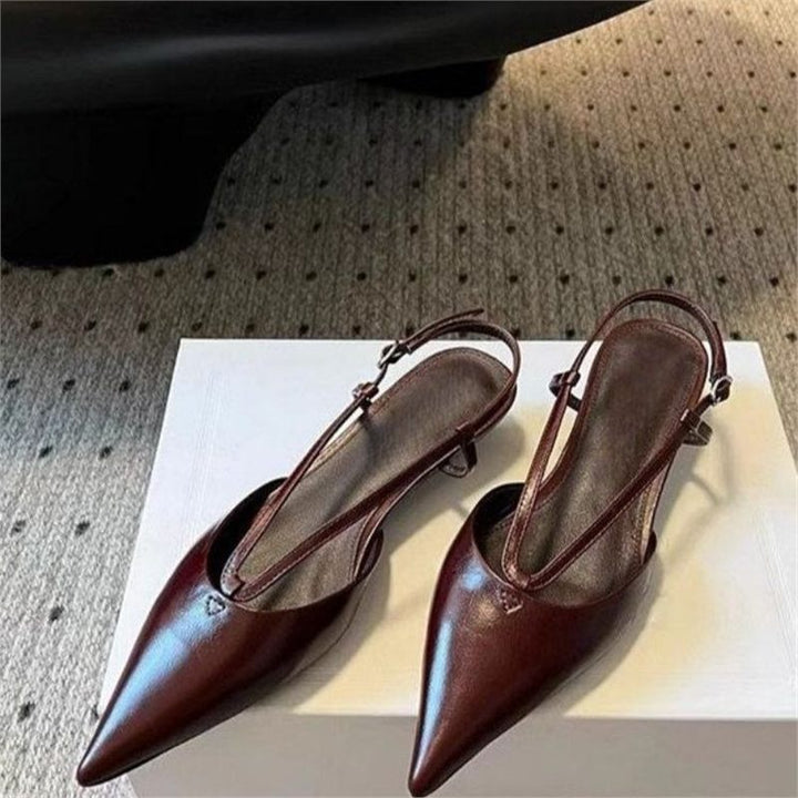 Damen spitze Slingback Pumps aus feinem Leder Drune