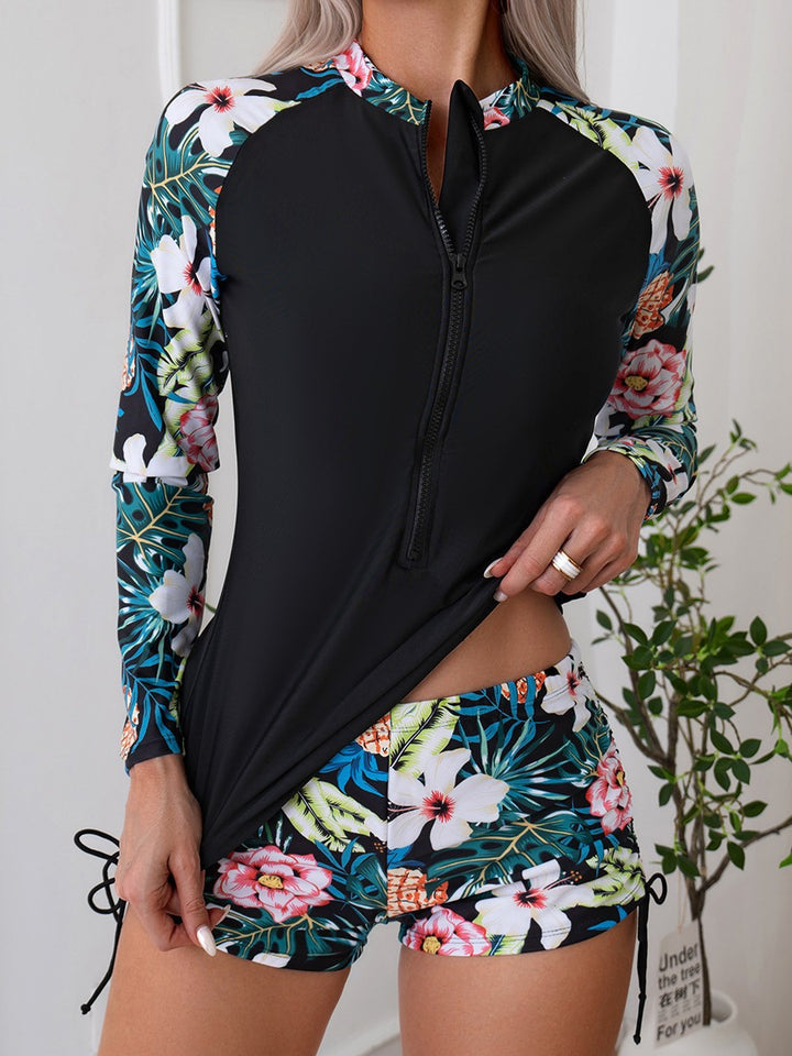 Damen Sportliches Rashguard mit kurzer Hose Drune