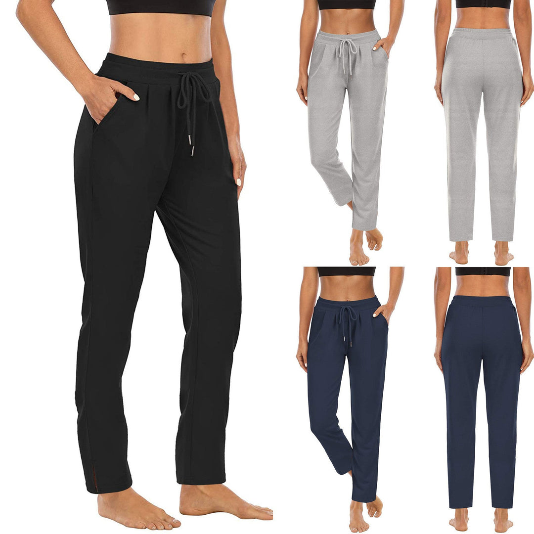 Damen bequeme Freizeithose mit elastischem Bund und seitlichen Taschen Drune