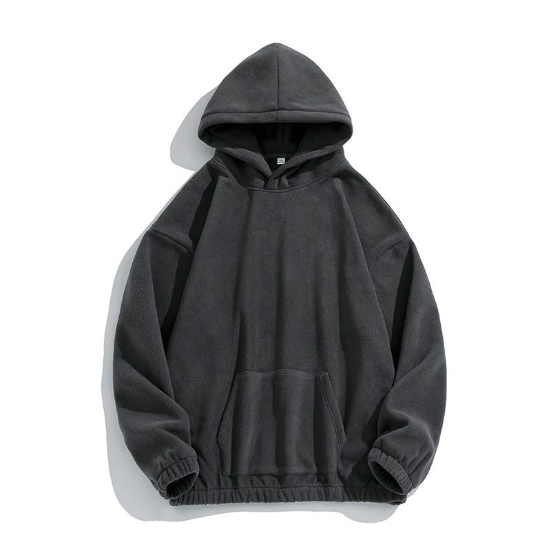 Unisex Oversize Fleece-Hoodie mit elastischem Saum und aufgesetzter Kängurutasche Drune