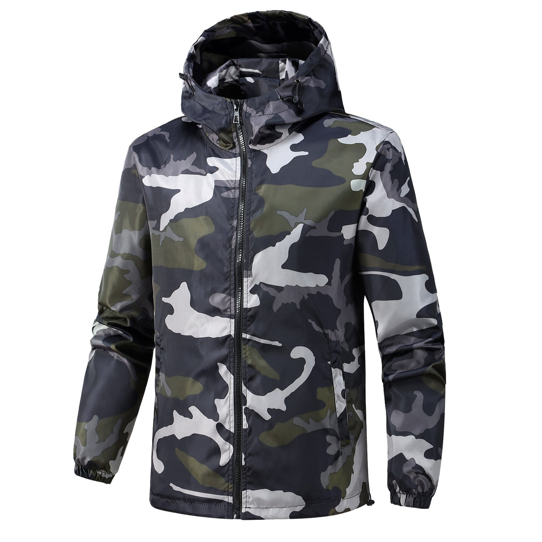 Herren Leichte Camouflage-Jacke mit Kapuze Drune