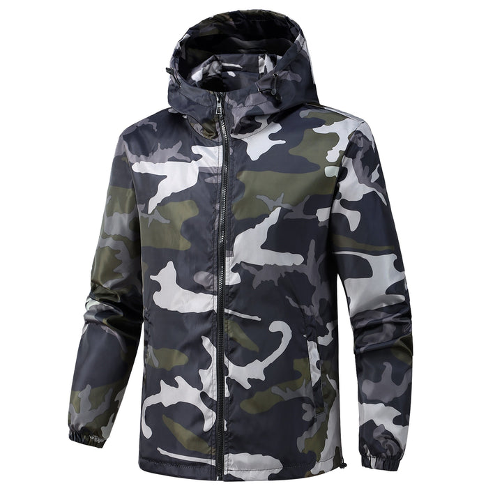 Herren Leichte Camouflage-Jacke mit Kapuze Drune