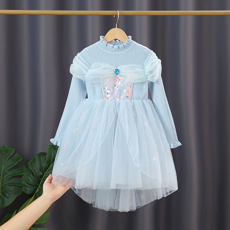 Mädchen festliches Tüllkleid mit funkelnden Applikationen Drune