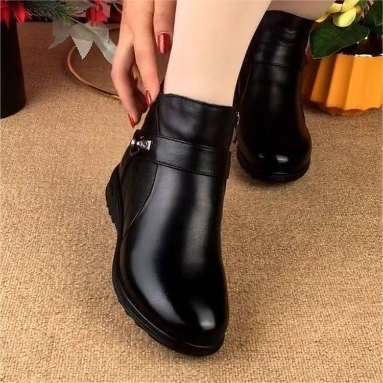 Damen Bequeme Winterstiefel mit Warmfutter Drune