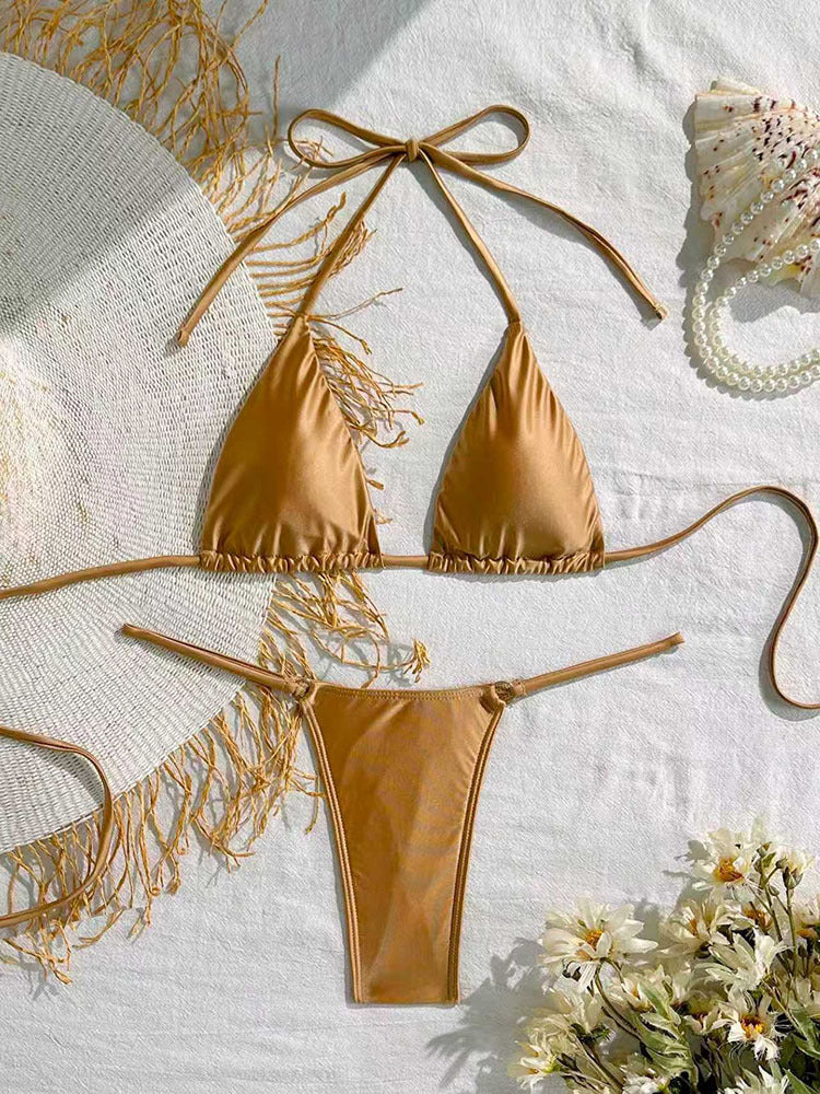 Damen Triangel-Bikini mit schicker Fransenverzierung Drune
